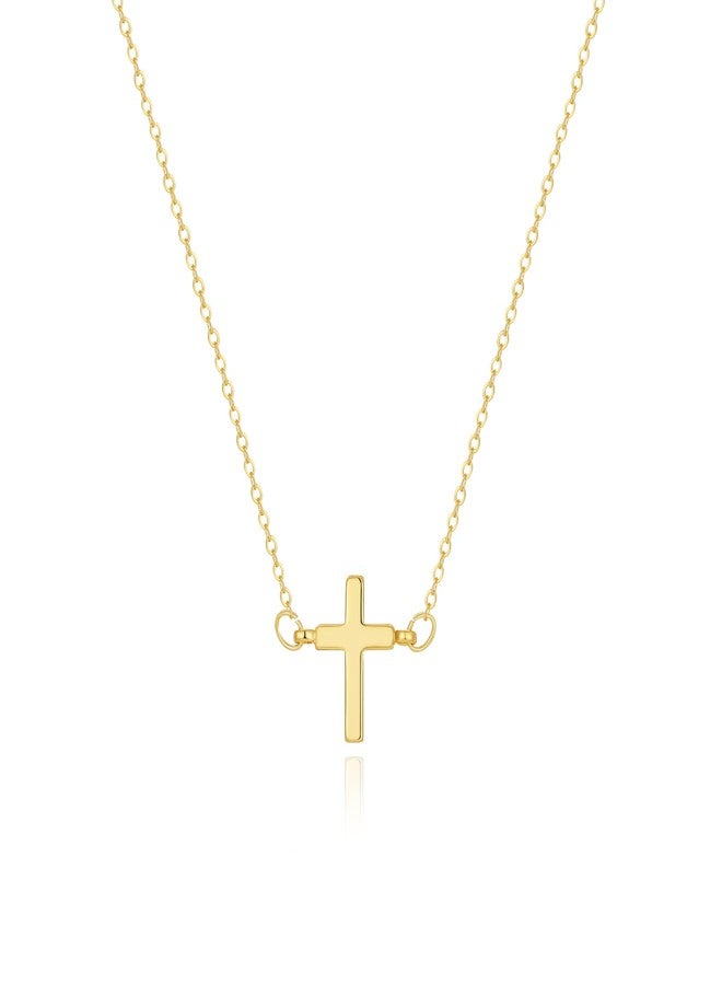 Rotnso Cross Necklace for Women 14K Gold Plated Small Cross Pendant Choker Minimalist Necklace Dainty Simple Trendy Cute Layered Cross Chain Faith Jewelry Gift - Image 1